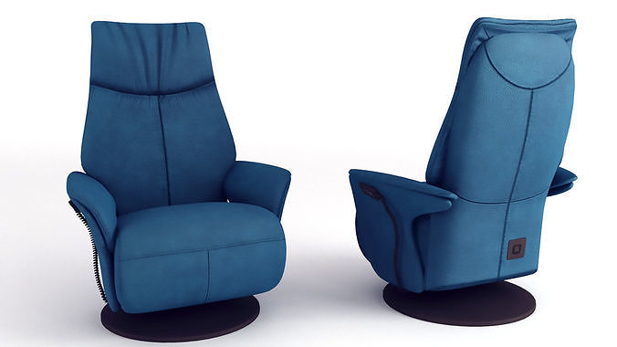 Lazy Boy Chair Low-poly 3D model 5