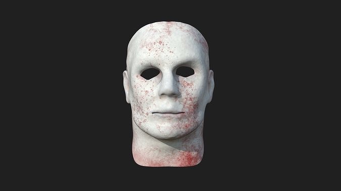Michael Myers Halloween Mask 02 White Blood - Character Design Low-poly 3D model