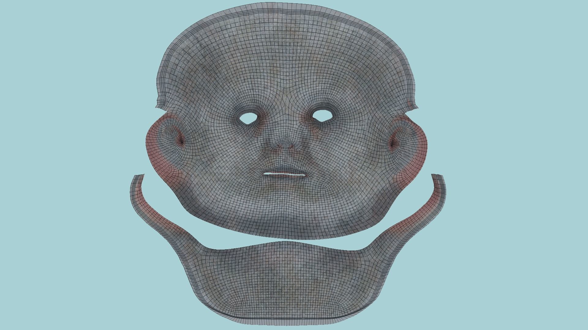 Michael Myers Halloween Mask 03 Scars - Character Design Low-poly 3D model_5