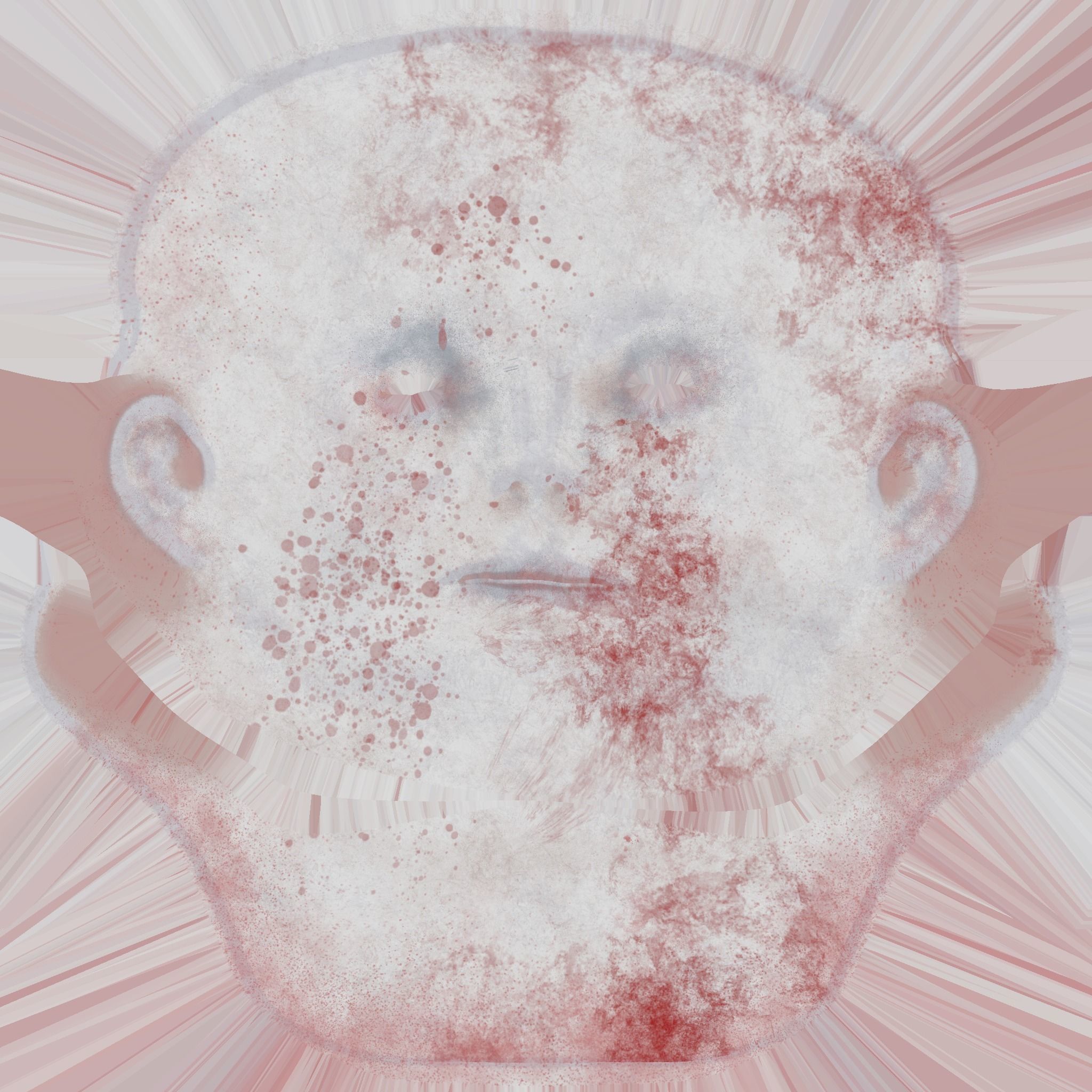 Michael Myers Halloween Mask 03 Scars - Character Design Low-poly 3D model_15