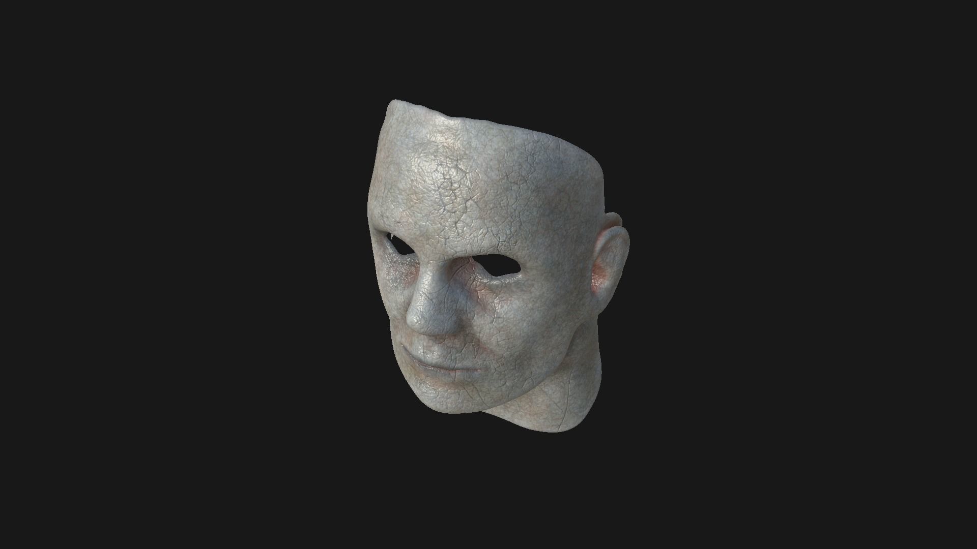 Michael Myers Halloween Mask 03 Scars - Character Design Low-poly 3D model_3