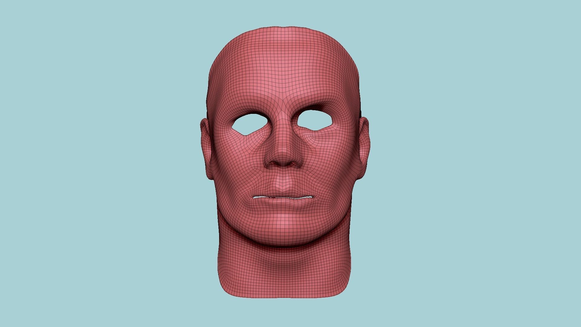 Michael Myers Halloween Mask 03 Scars - Character Design Low-poly 3D model_12