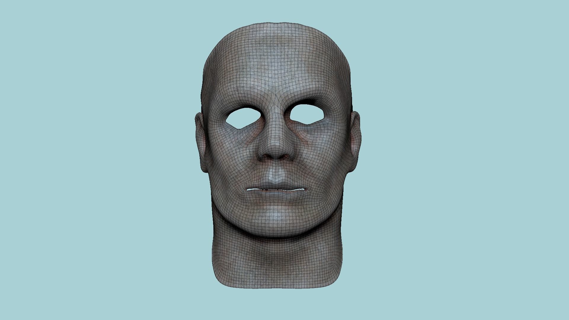 Michael Myers Halloween Mask 03 Scars - Character Design Low-poly 3D model_6
