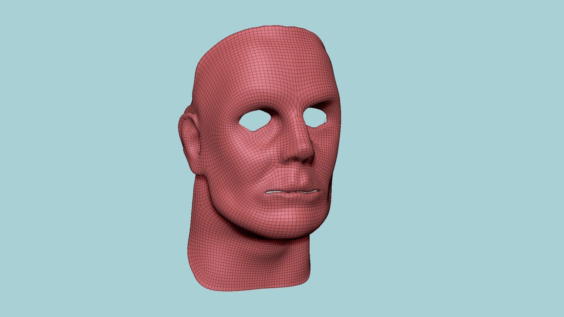 Michael Myers Halloween Mask 03 Scars - Character Design Low-poly 3D model_13