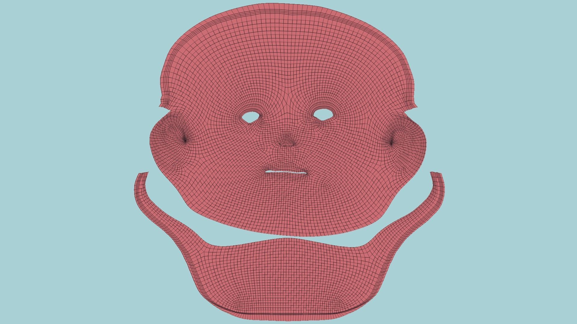 Michael Myers Halloween Mask 03 Scars - Character Design Low-poly 3D model_11