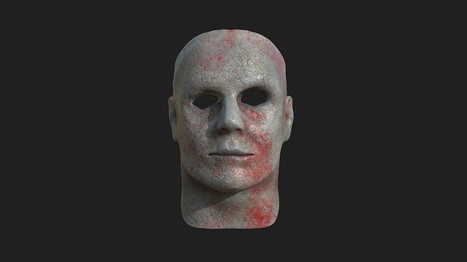 Michael Myers Halloween Mask 04 Scars Blood - Character Design Low-poly 3D model
