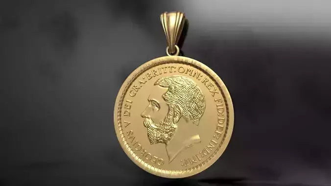 King George V Sovereign Coin Bullion Face Pendant