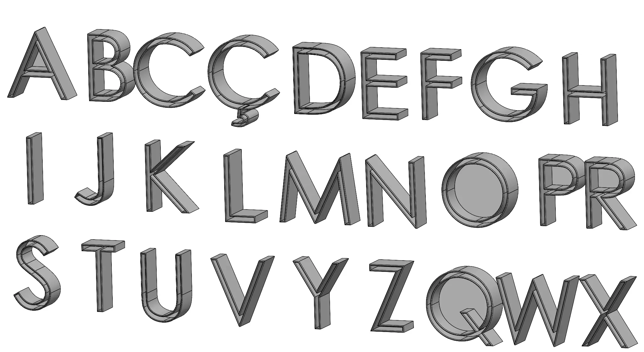 POLYMER CLAY ALPHABET MODEL SET 3D model_0