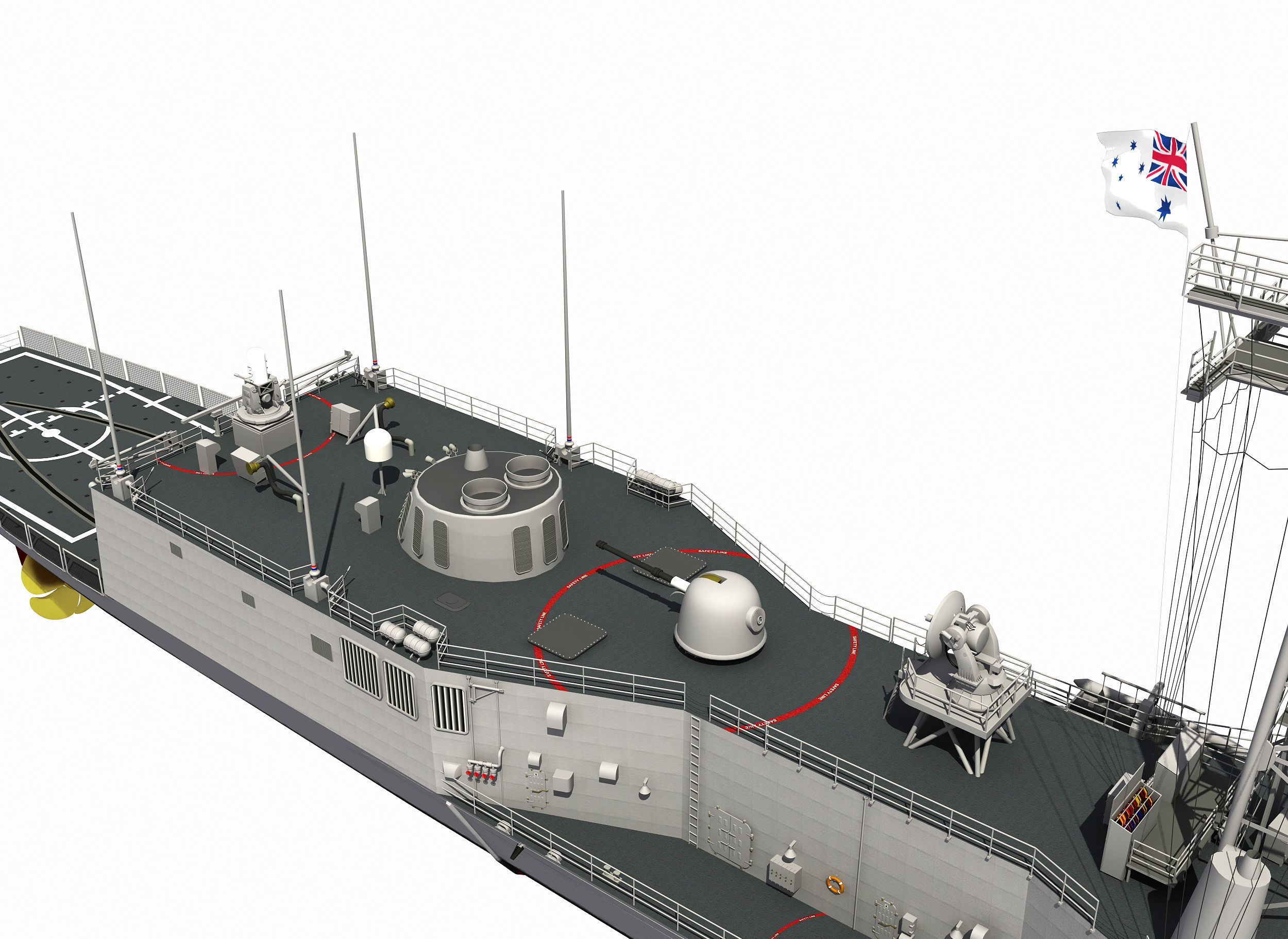 HMAS ADELAIDE AUSTRALIAN PERRY CLASS FRIGATE1 3D model_4