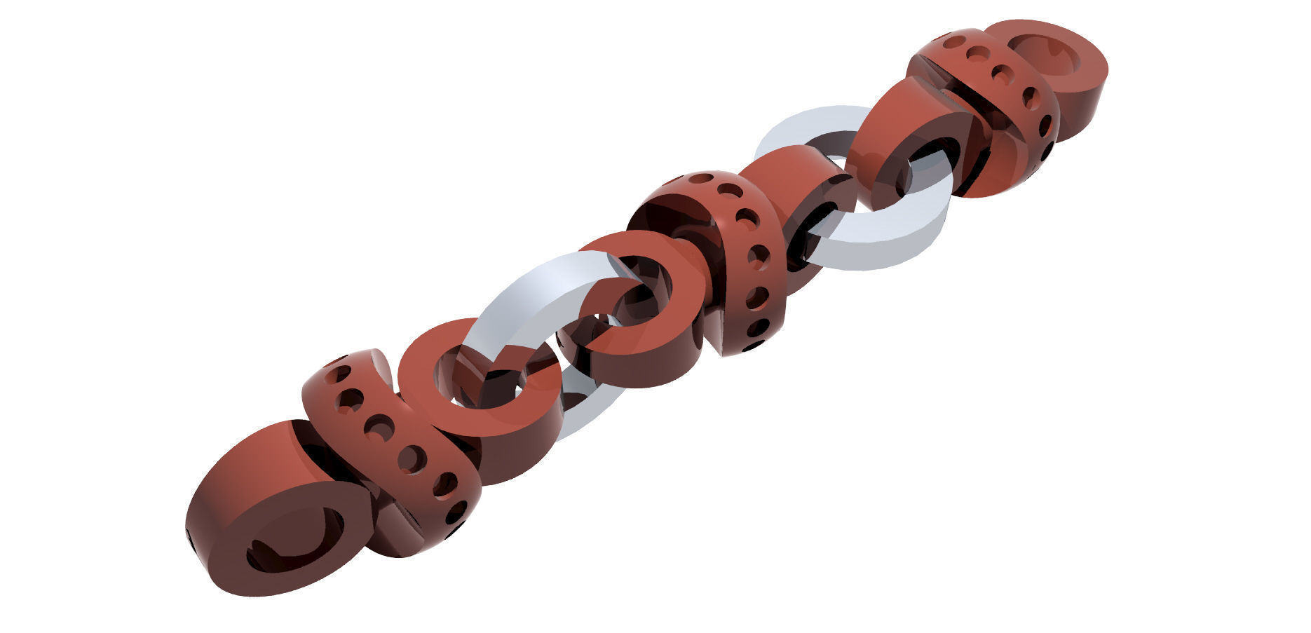 Eslabon para cadenas chain link E2016-7 3D print model 3D print model_5