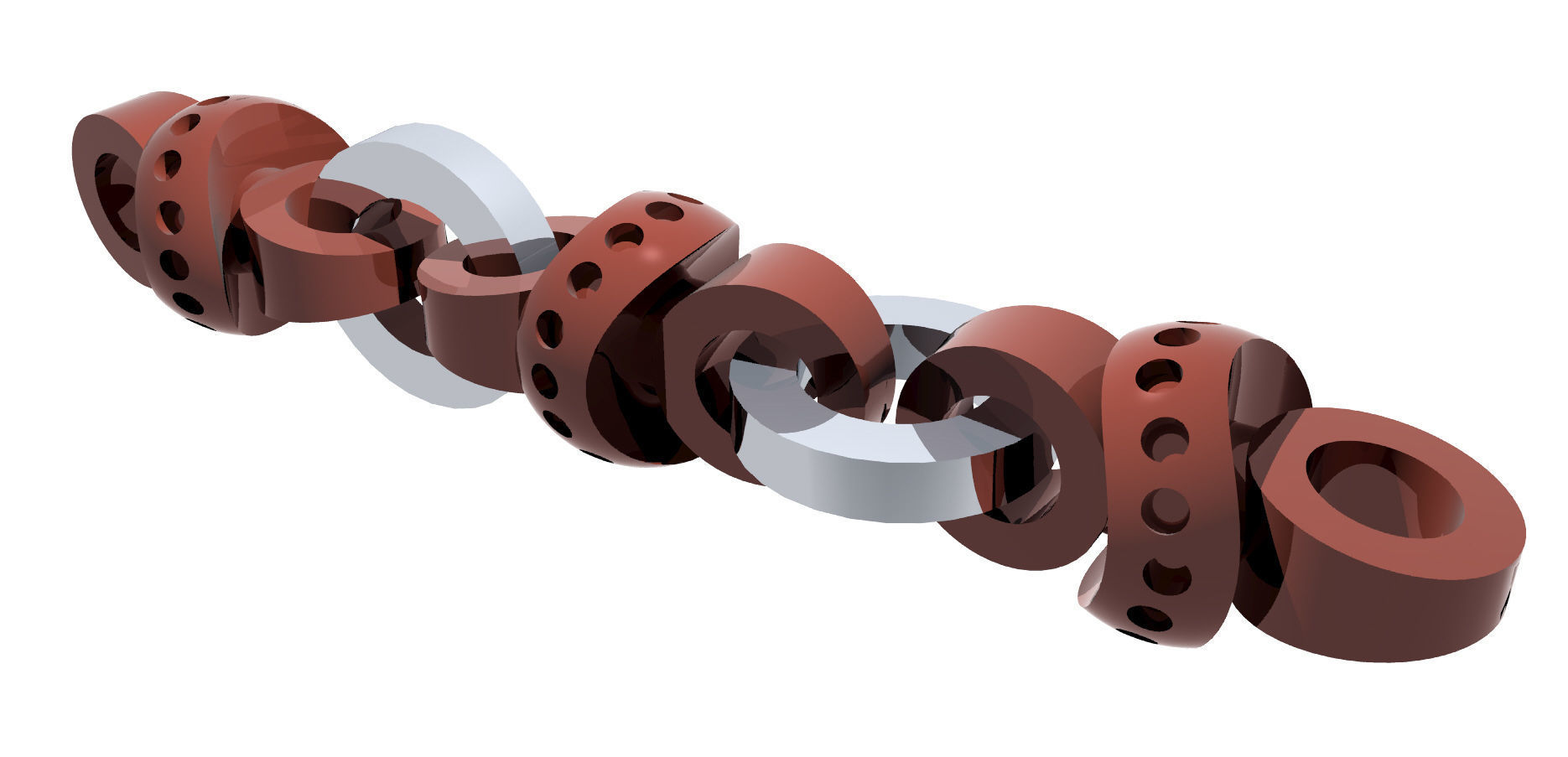 Eslabon para cadenas chain link E2016-7 3D print model 3D print model_3