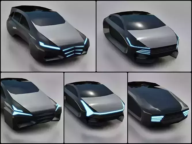 Concept Sci-fi future lowpoly car pack cyberpunk 3D model Concept Sci-fi future lowpoly car pack cyberpunk 3D model