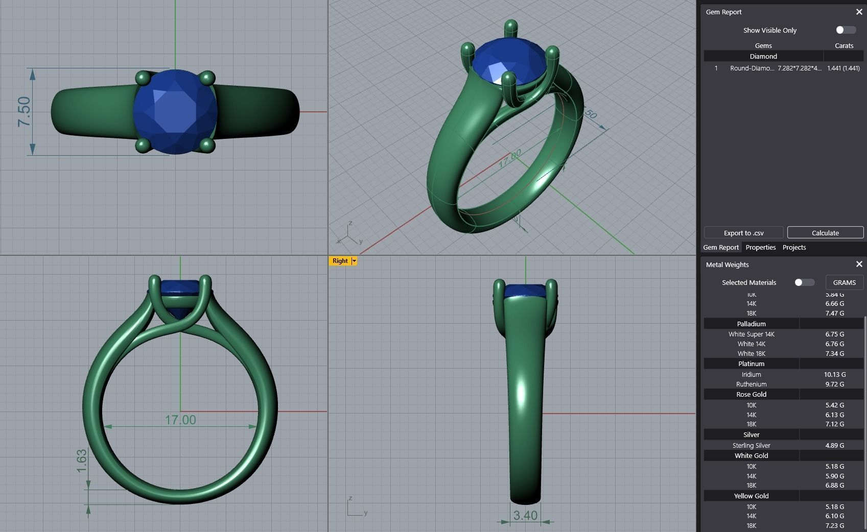 Wide Brilliant Ring 3D print model_1