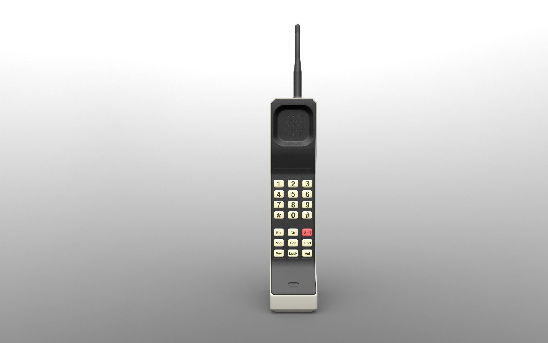 Motorola DynaTAC 8000x Low-poly 3D model_7
