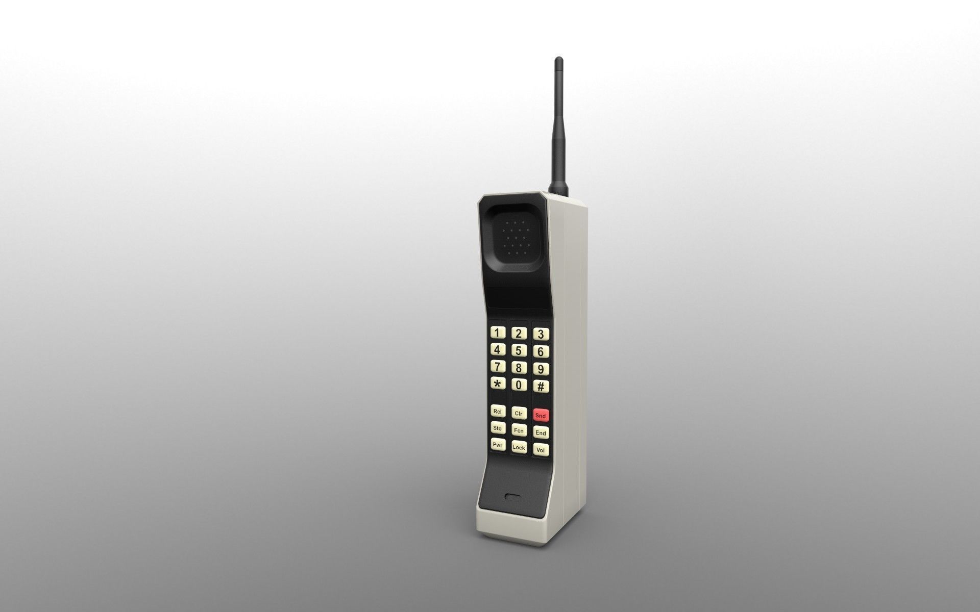 Motorola DynaTAC 8000x Low-poly 3D model_5