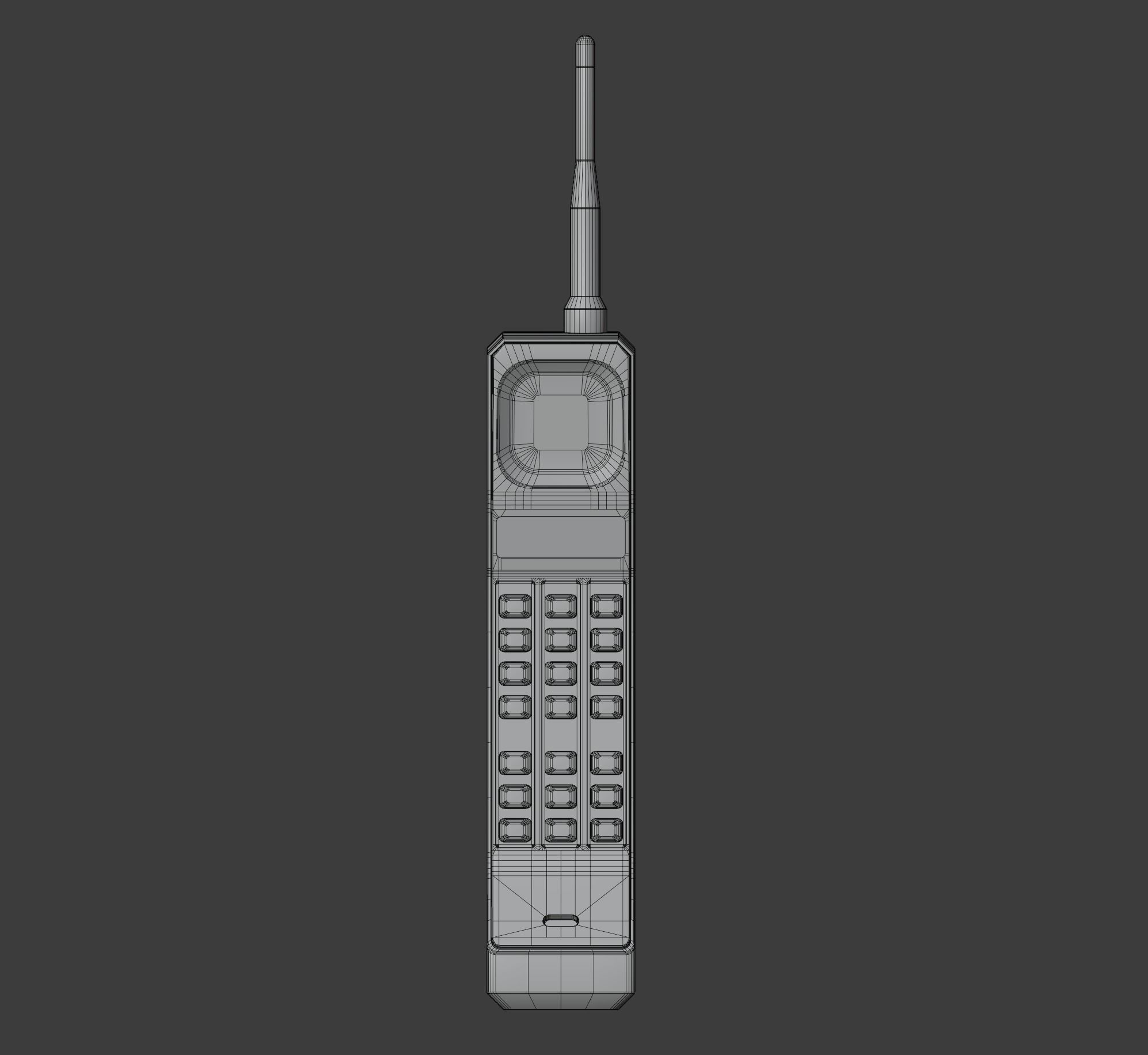 Motorola DynaTAC 8000x Low-poly 3D model_9