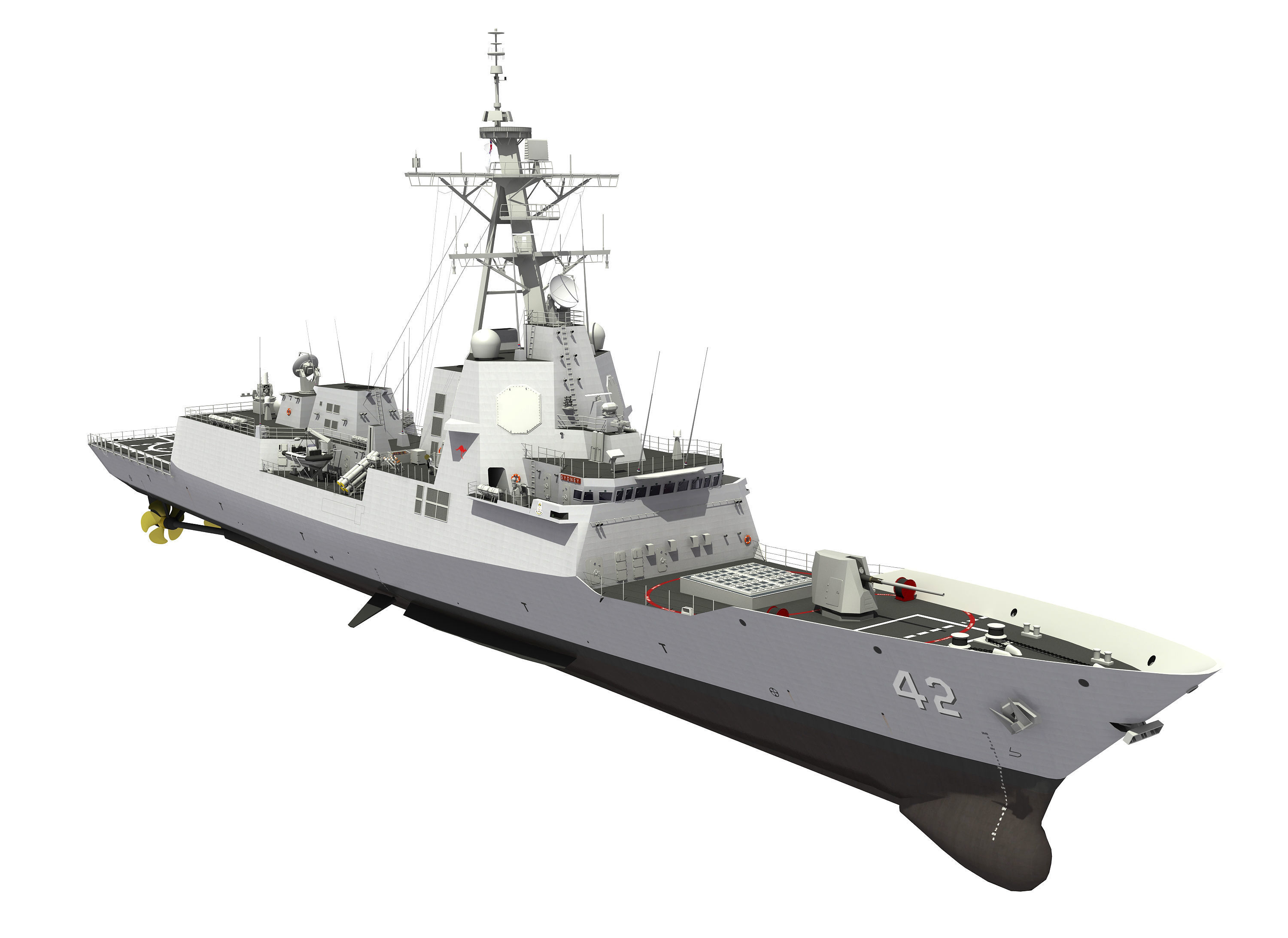 HMAS SYDNEY - HOBART CLASS DESTROYER 3D model_19