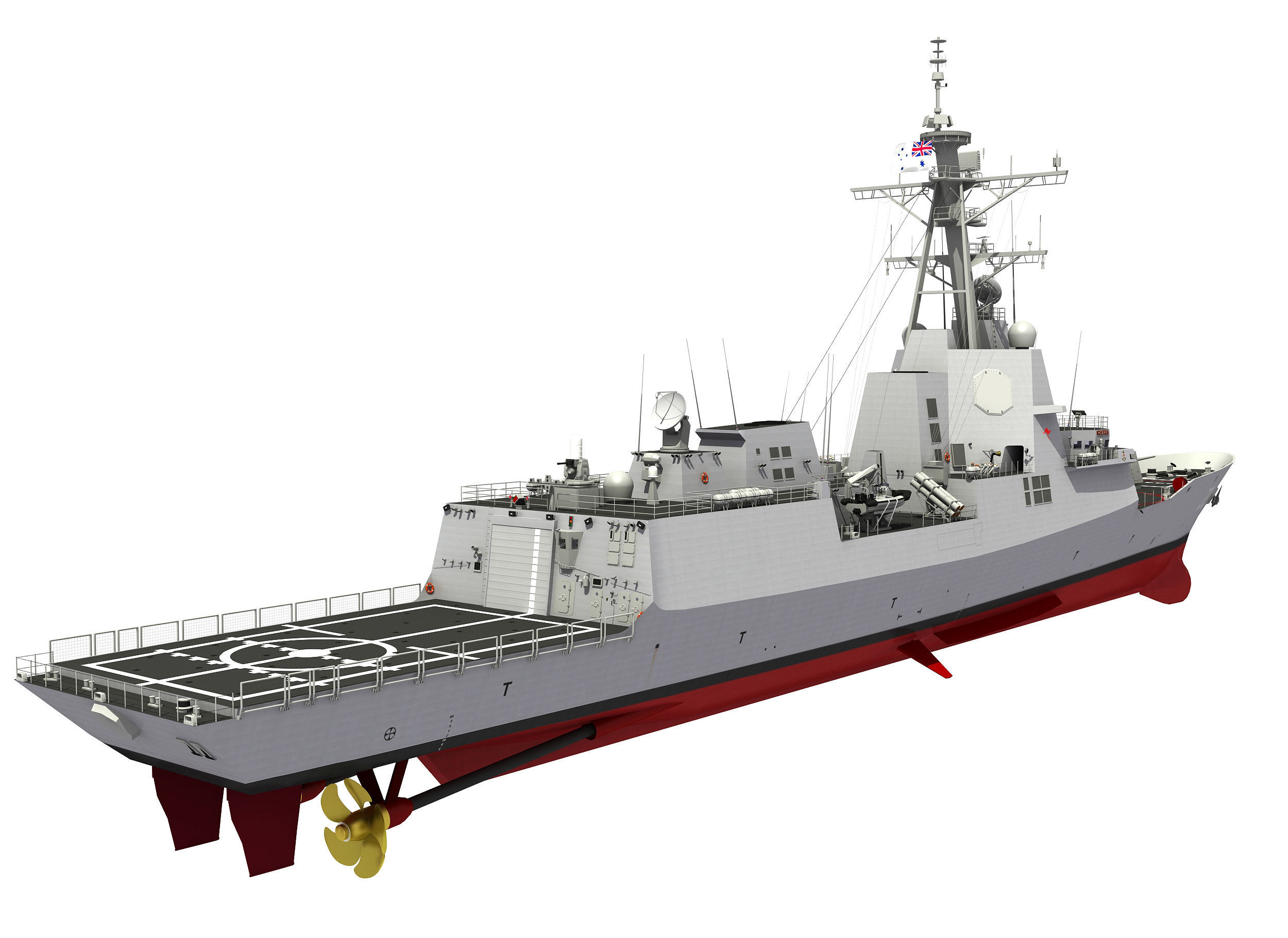 HMAS SYDNEY - HOBART CLASS DESTROYER 3D model_25