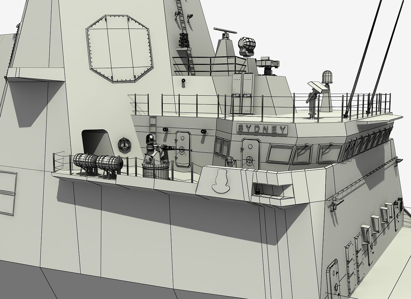HMAS SYDNEY - HOBART CLASS DESTROYER 3D model_2