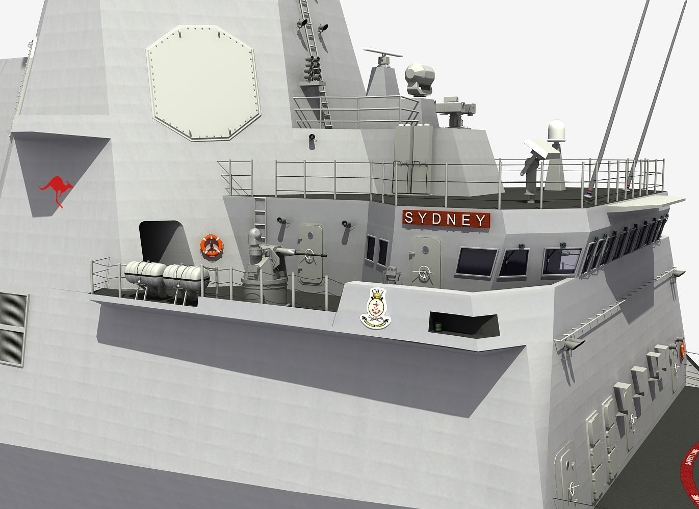 HMAS SYDNEY - HOBART CLASS DESTROYER 3D model_11
