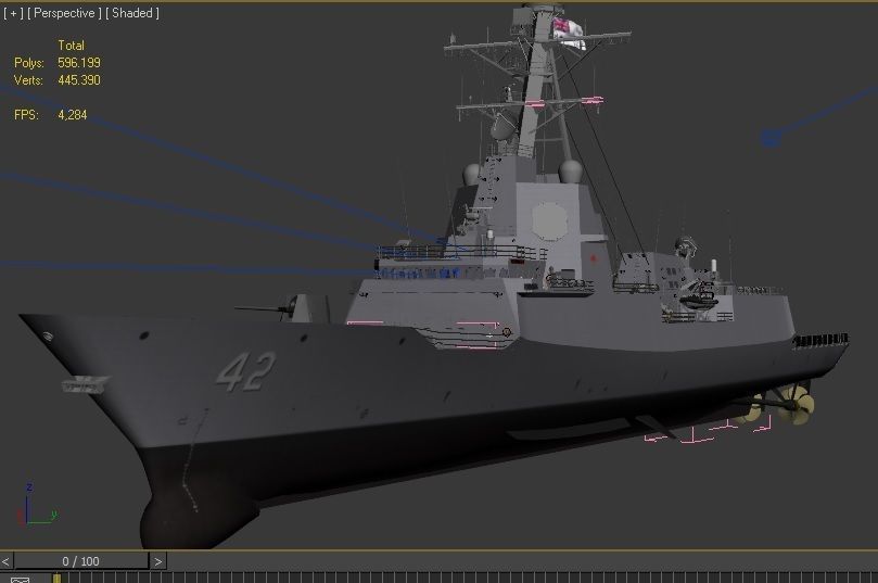 HMAS SYDNEY - HOBART CLASS DESTROYER 3D model_33
