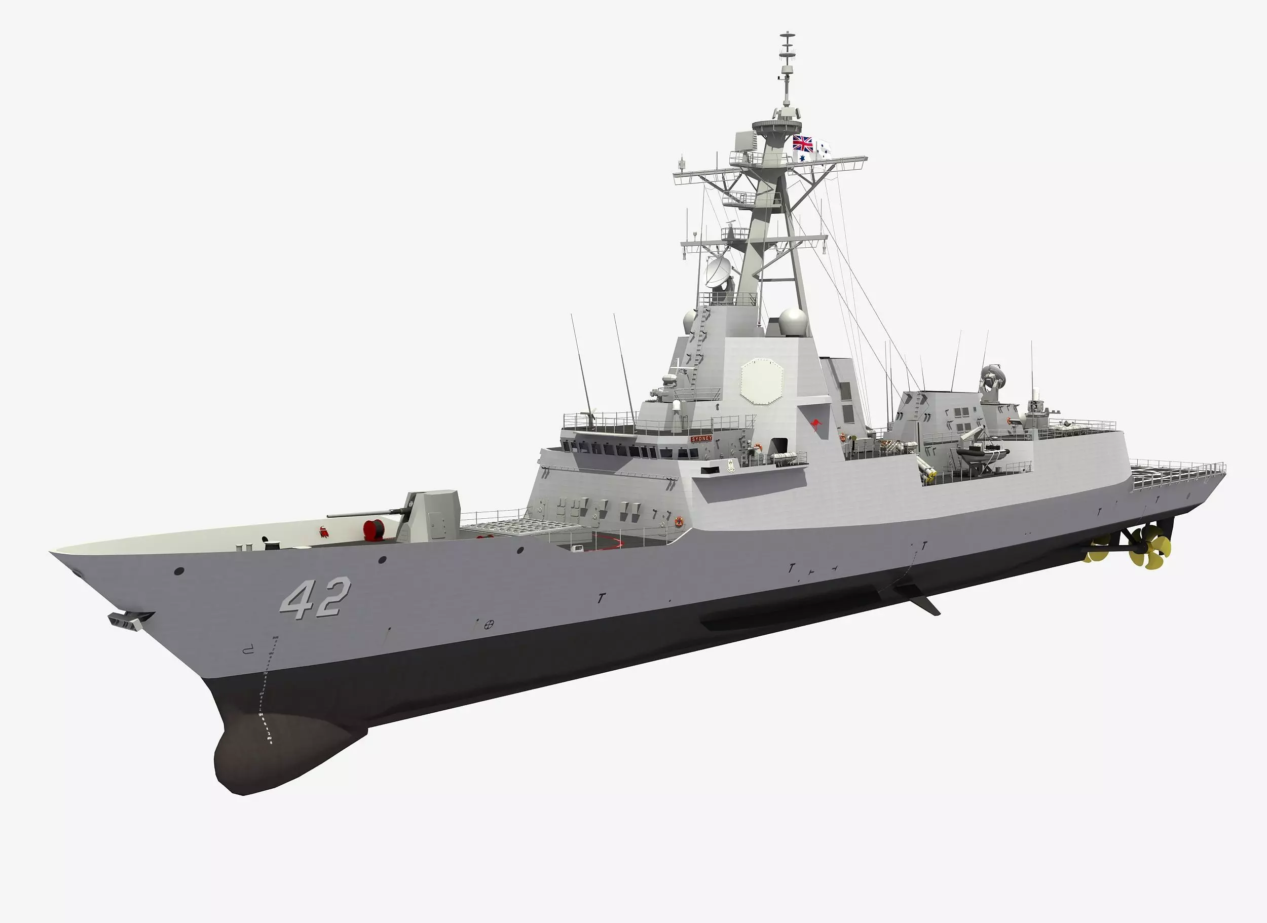 HMAS SYDNEY - HOBART CLASS DESTROYER 3D model_0