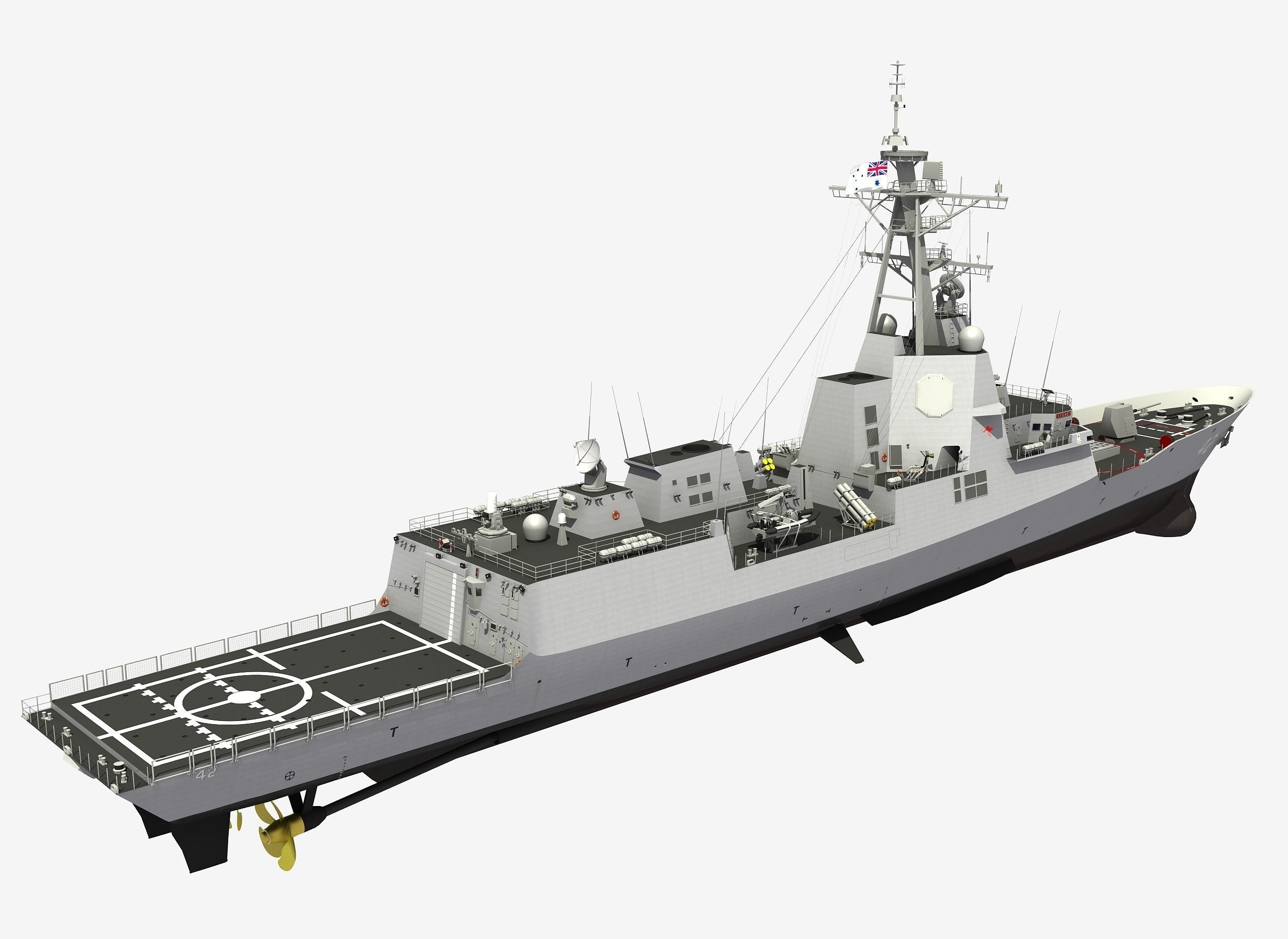 HMAS SYDNEY - HOBART CLASS DESTROYER 3D model_20