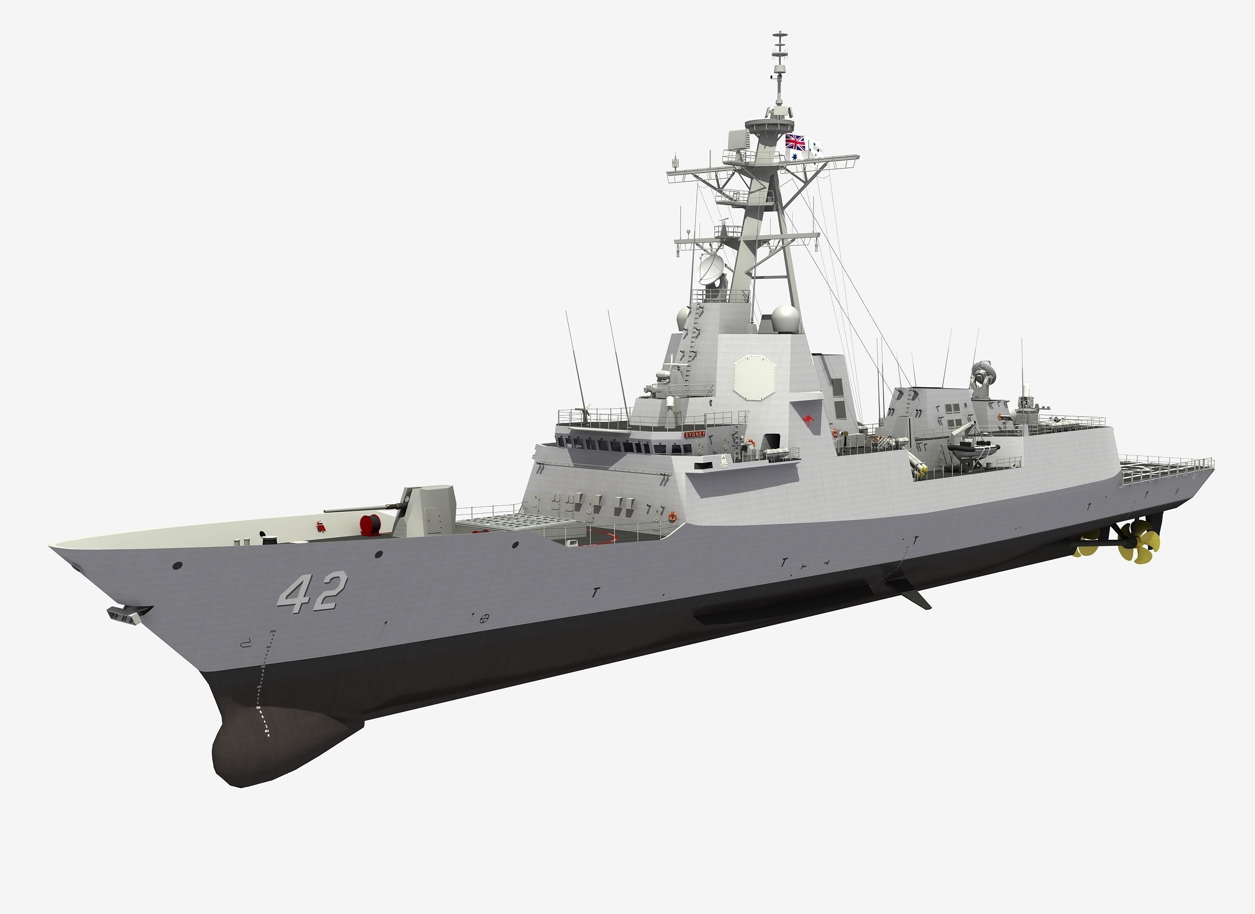 HMAS SYDNEY - HOBART CLASS DESTROYER 3D model_15