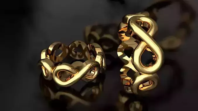 Infinity sign  Ring 8 mm Wide