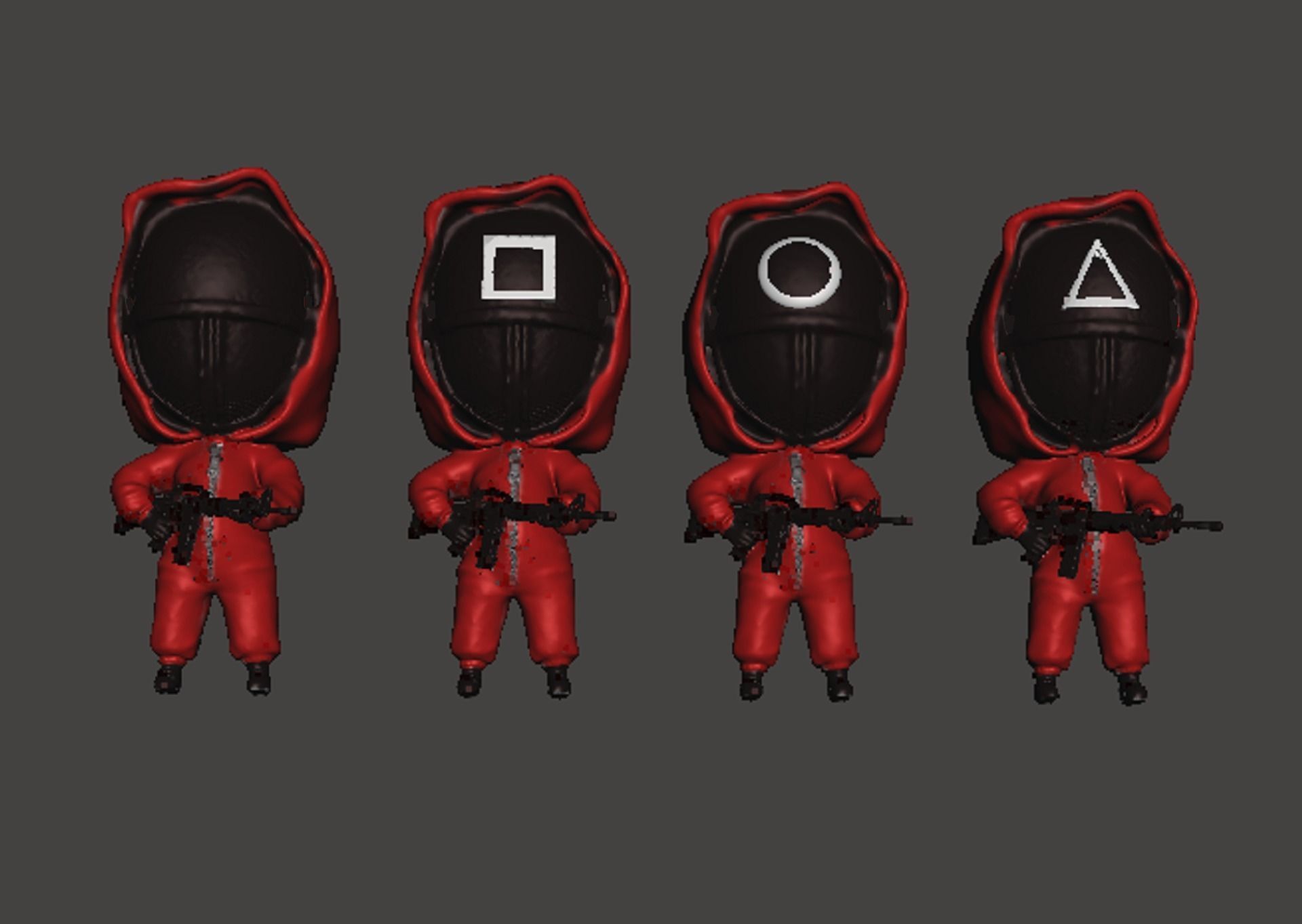 SQUIDS CHIBIS OF SQUID GAME 3D print model_4