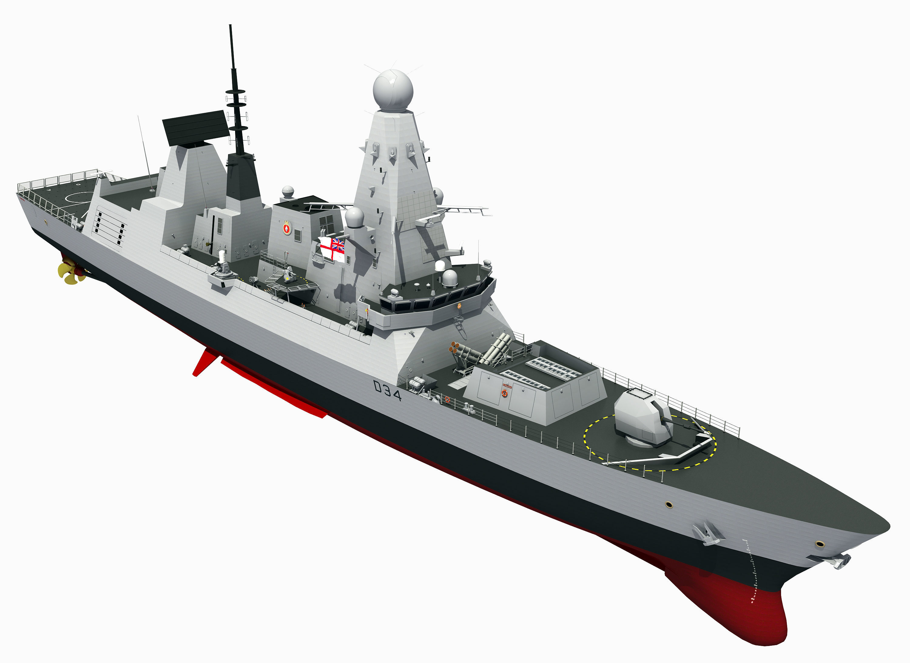 TYPE-45 DESTROYER HMS DIAMOND 3D model_4