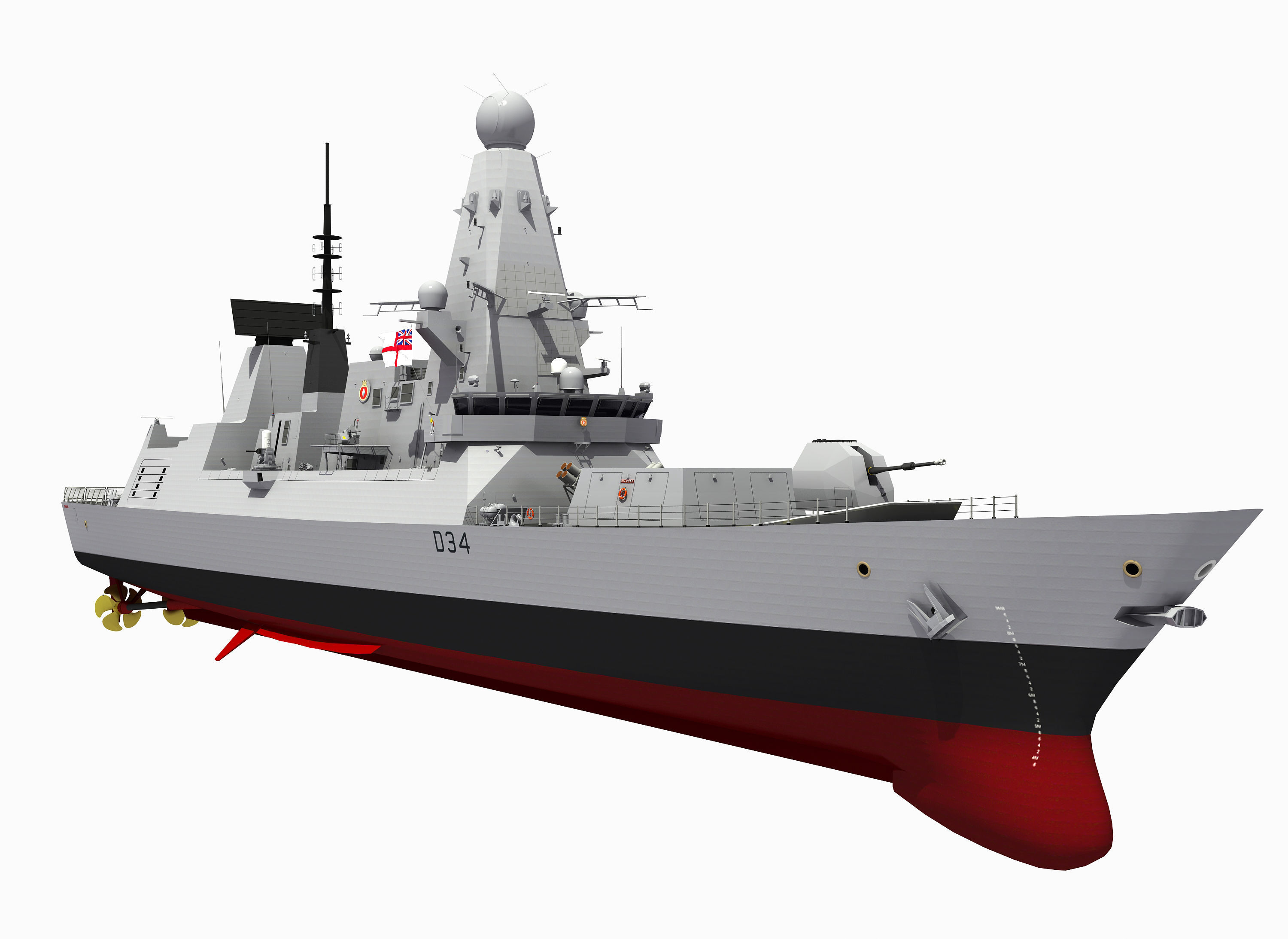 TYPE-45 DESTROYER HMS DIAMOND 3D model_3
