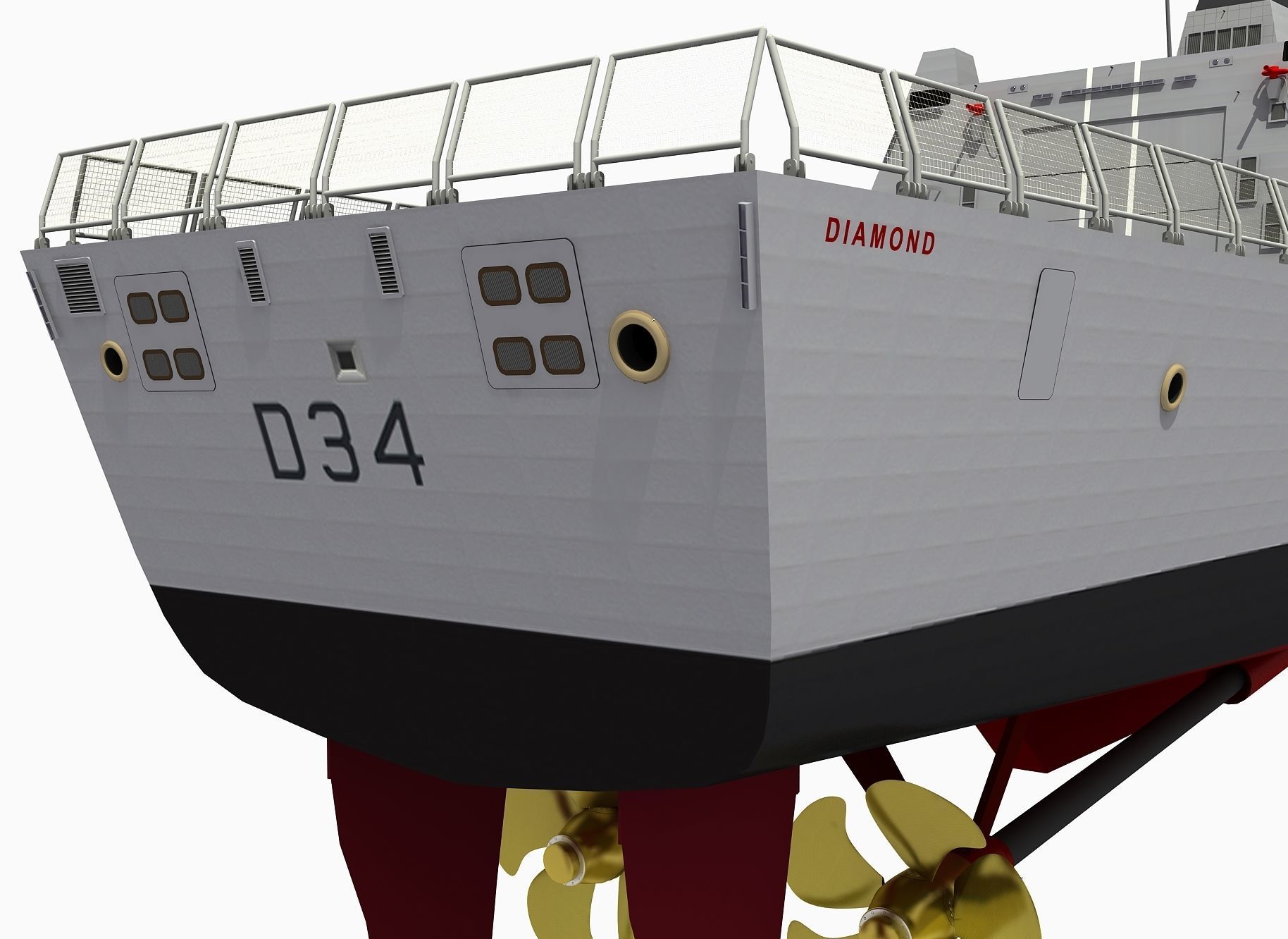 TYPE-45 DESTROYER HMS DIAMOND 3D model_17