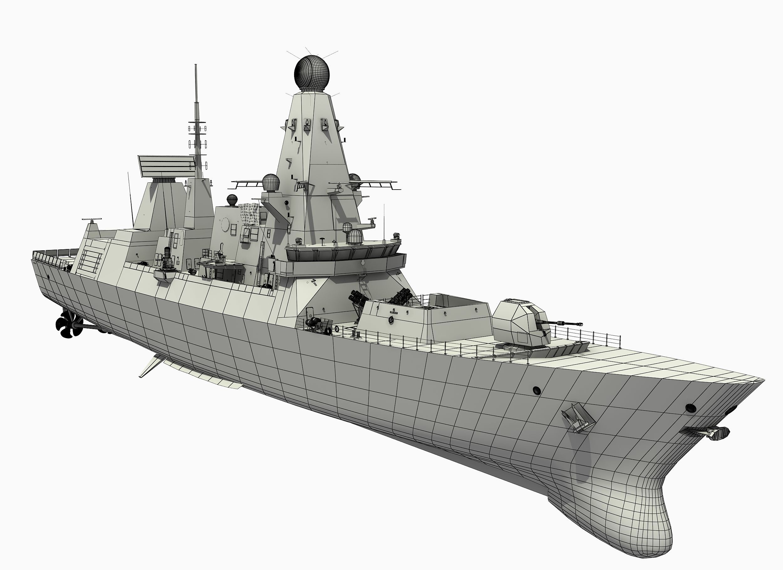 TYPE-45 DESTROYER HMS DIAMOND 3D model_2