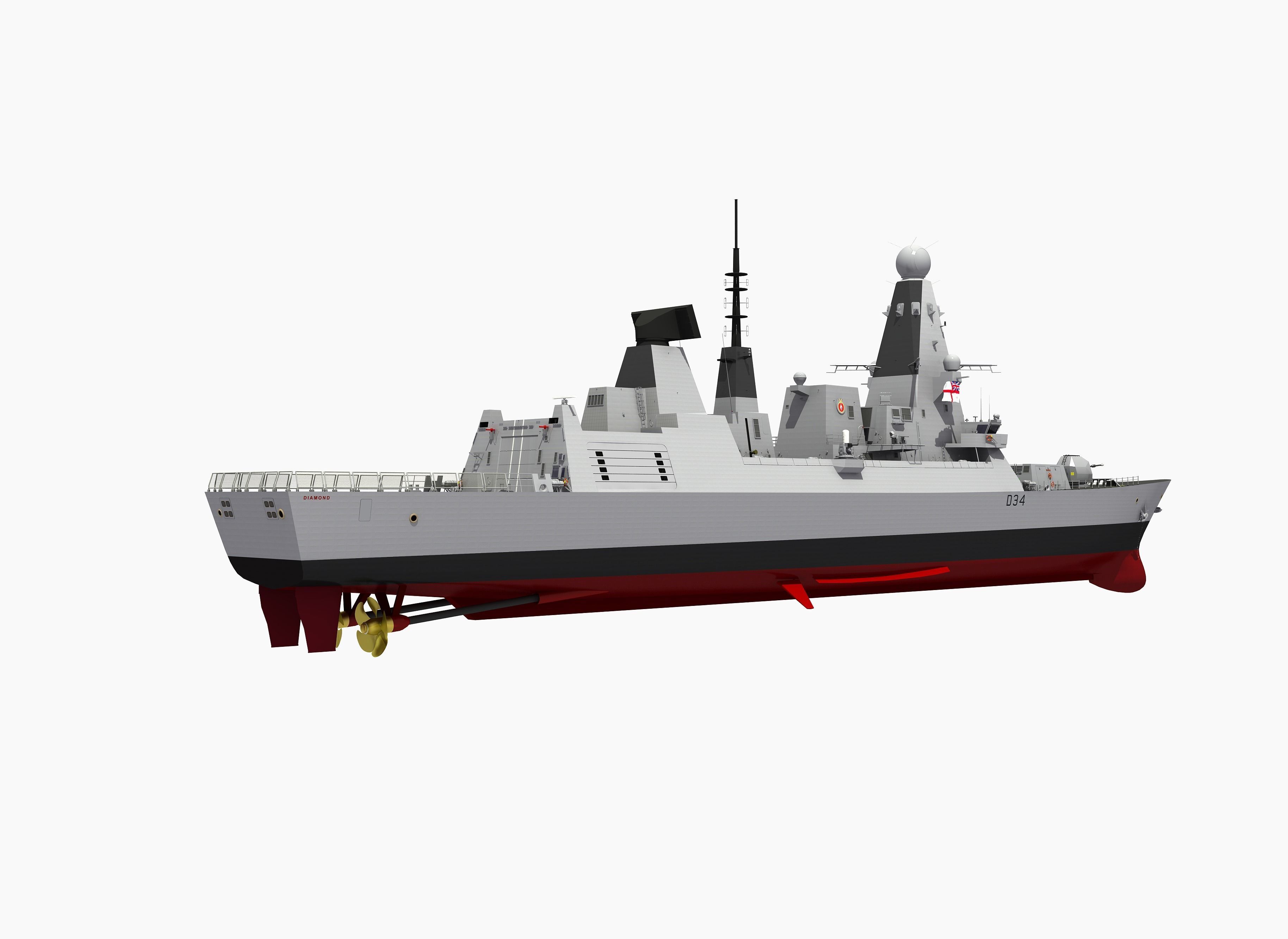 TYPE-45 DESTROYER HMS DIAMOND 3D model_30