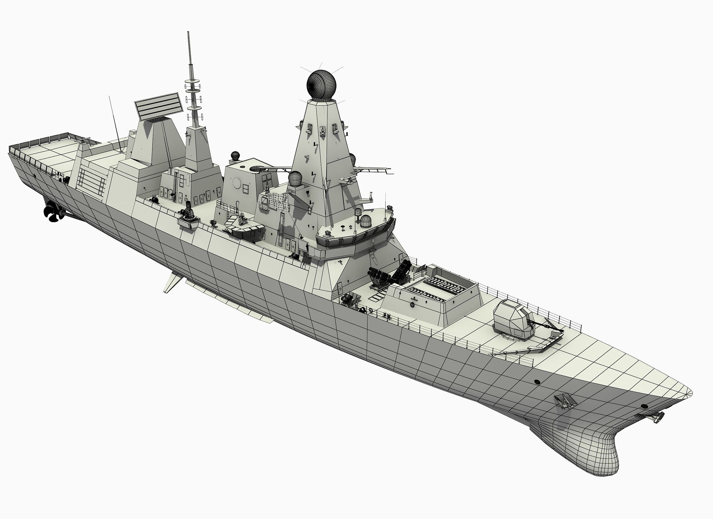 TYPE-45 DESTROYER HMS DIAMOND 3D model_6