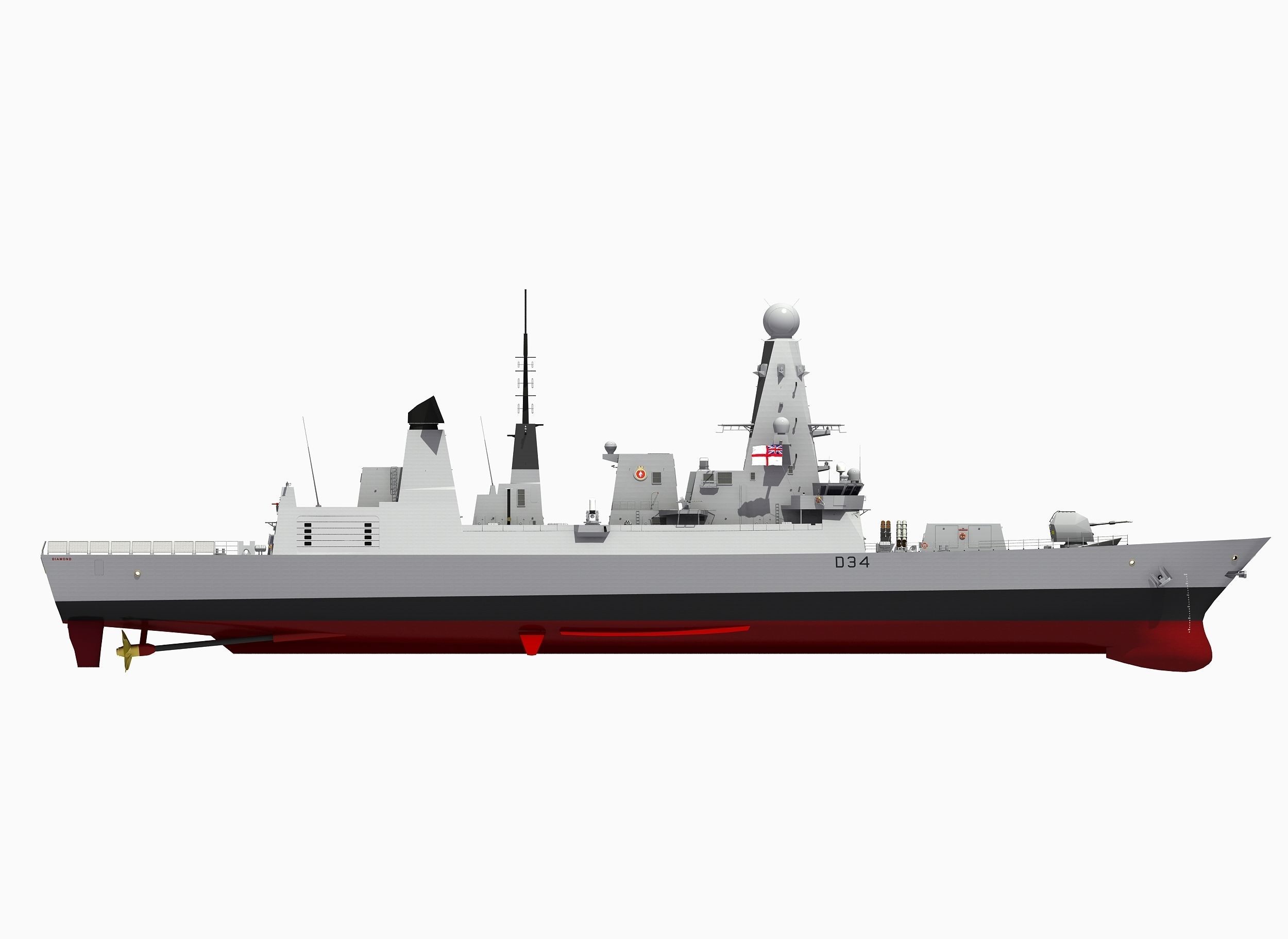 TYPE-45 DESTROYER HMS DIAMOND 3D model_9
