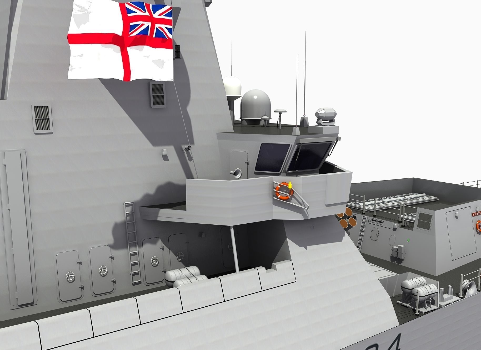 TYPE-45 DESTROYER HMS DIAMOND 3D model_21