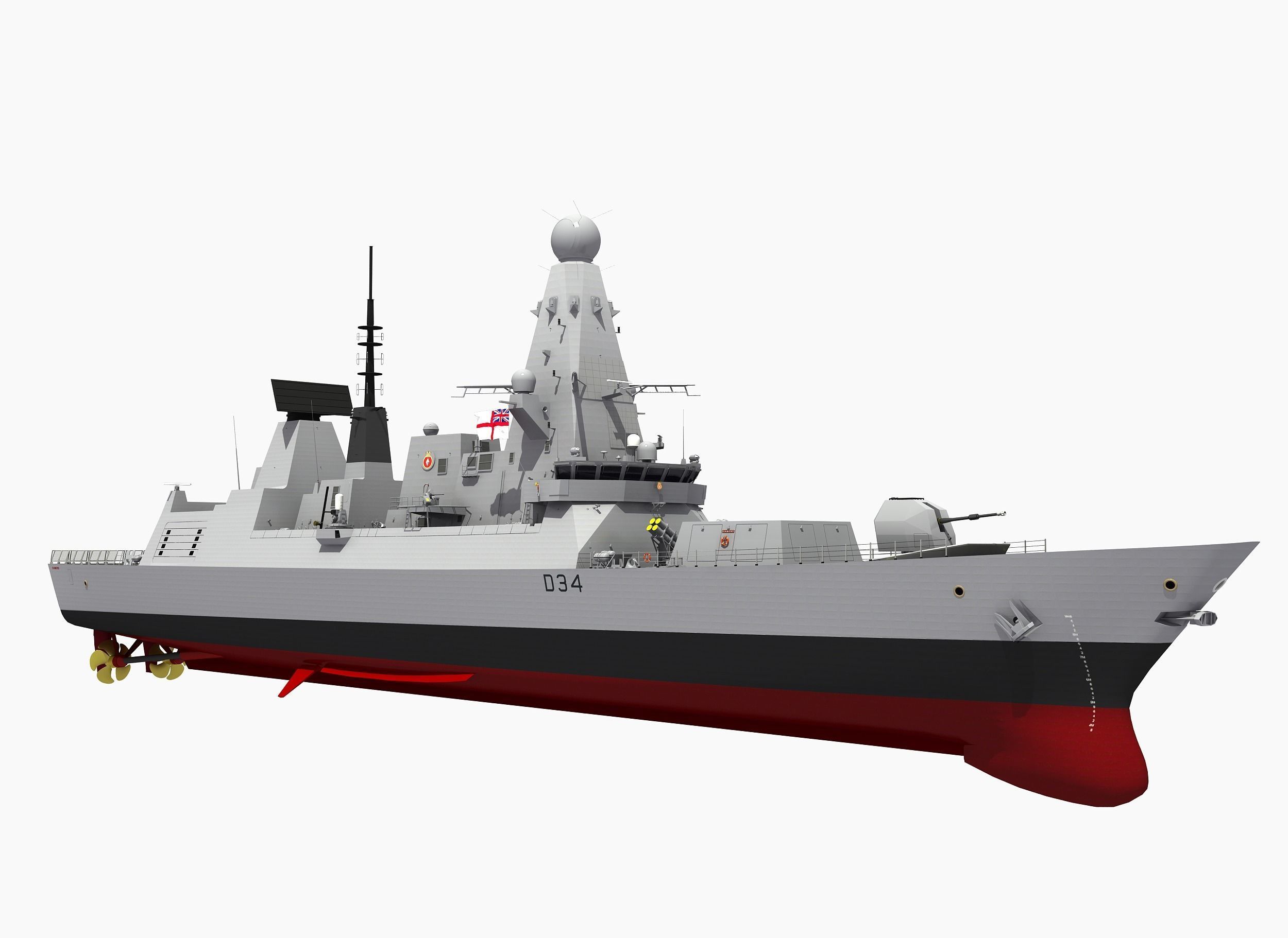 TYPE-45 DESTROYER HMS DIAMOND 3D model_36