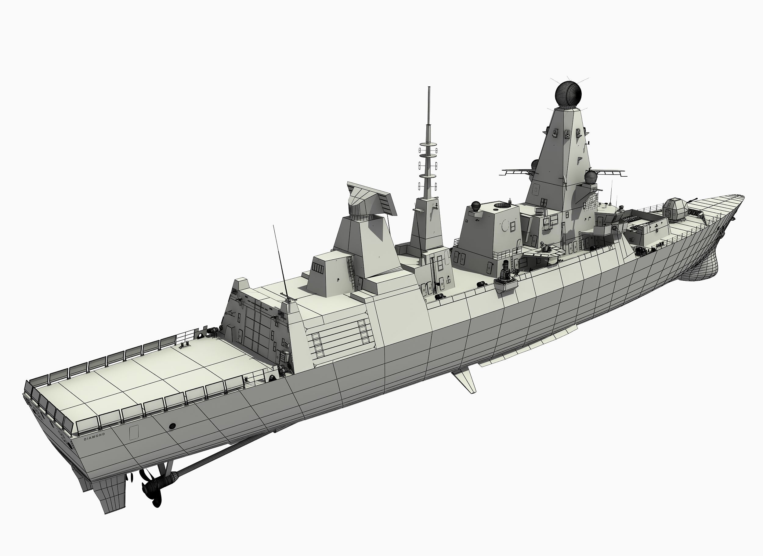 TYPE-45 DESTROYER HMS DIAMOND 3D model_15