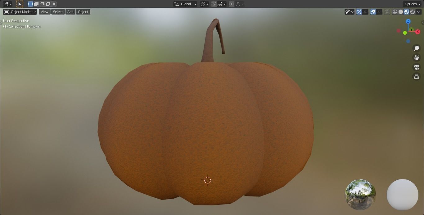 Halloween Pumpkin Low-poly 3D model_3