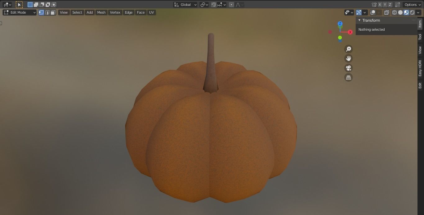 Halloween Pumpkin Low-poly 3D model_7