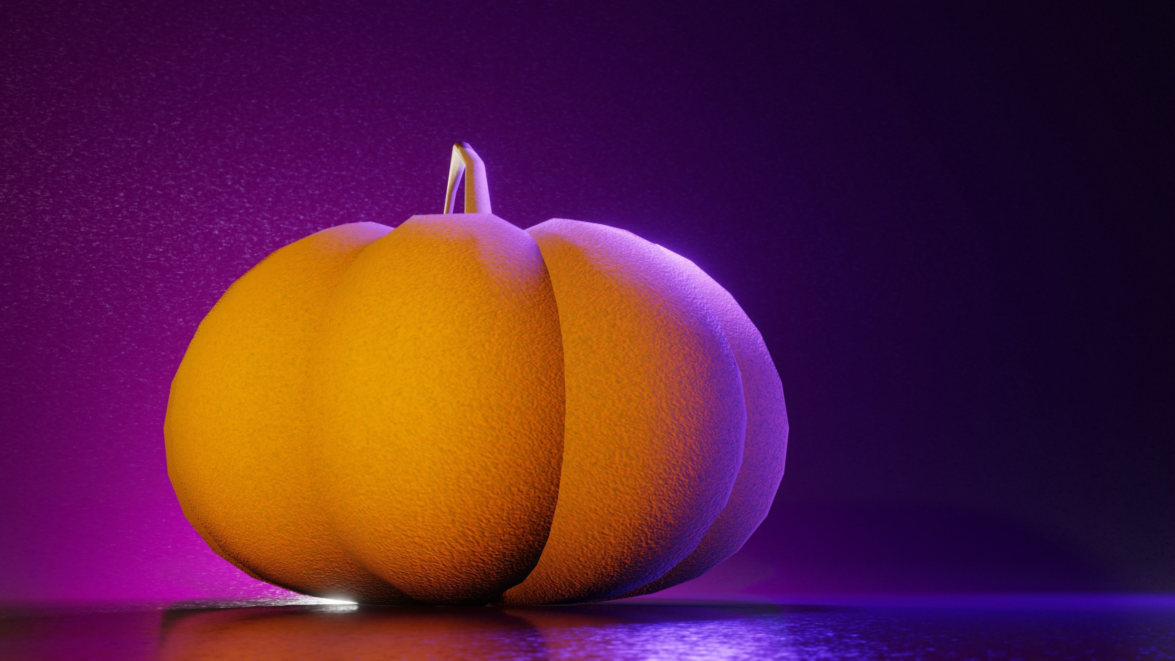 Halloween Pumpkin Low-poly 3D model_11
