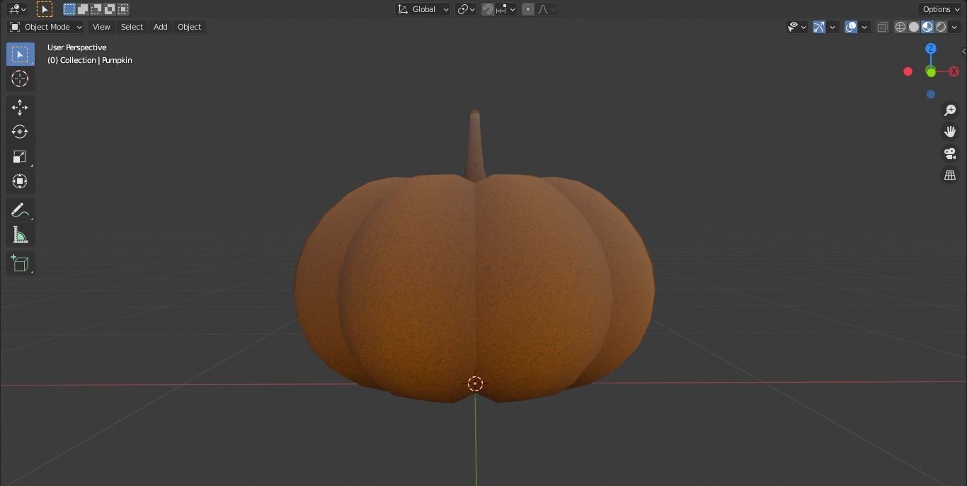 Halloween Pumpkin Low-poly 3D model_8