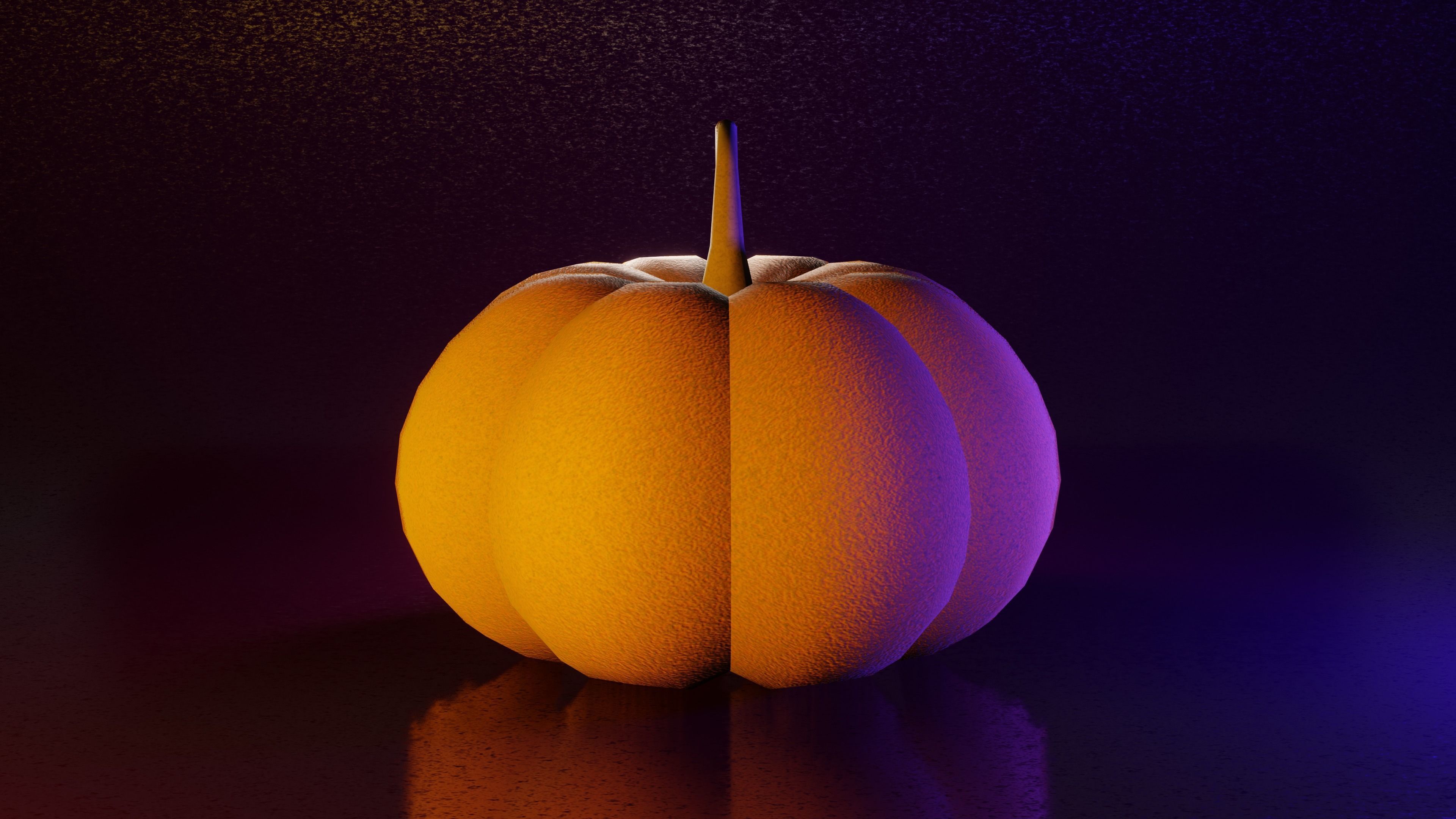 Halloween Pumpkin Low-poly 3D model_9