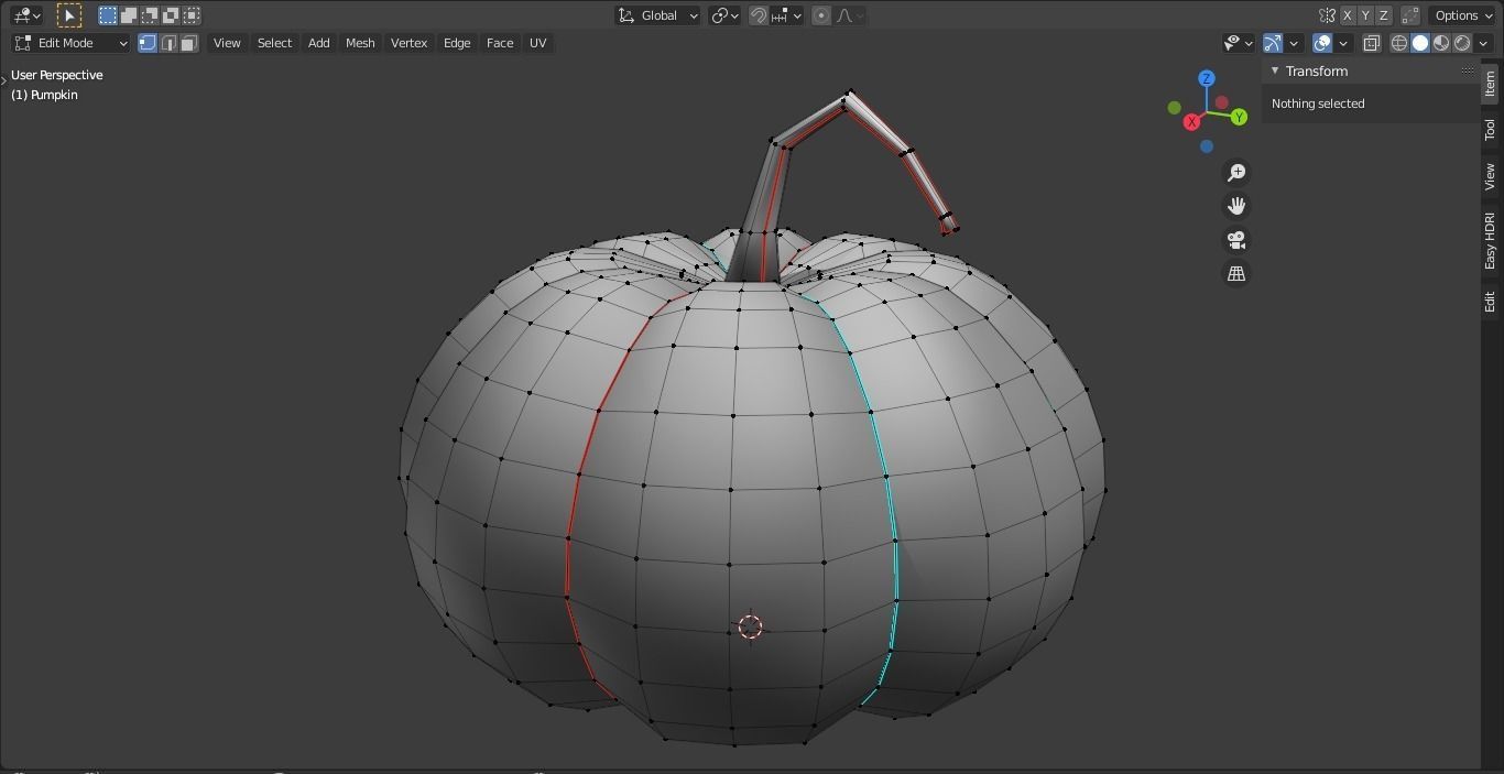 Halloween Pumpkin Low-poly 3D model_5
