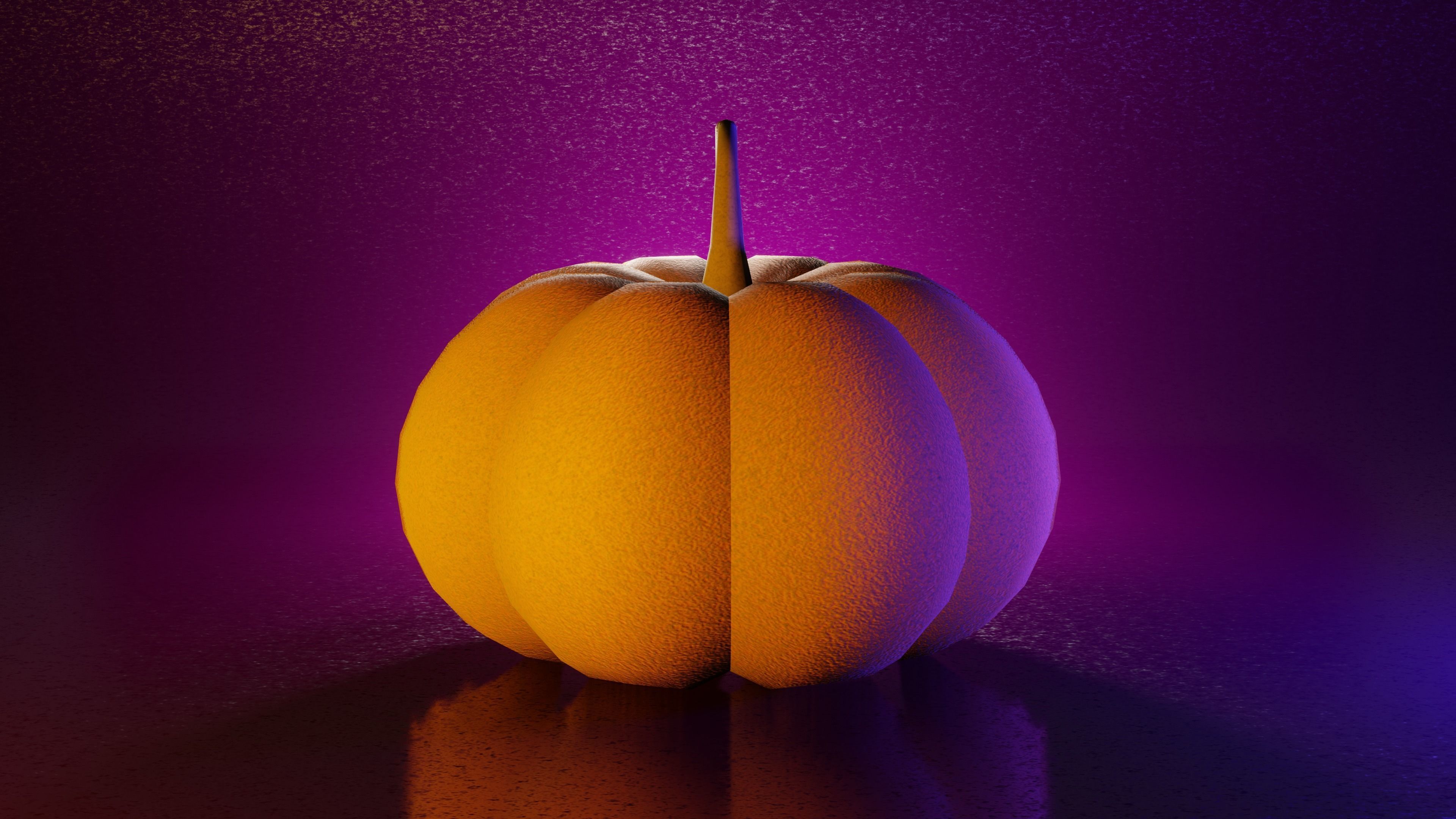 Halloween Pumpkin Low-poly 3D model_10