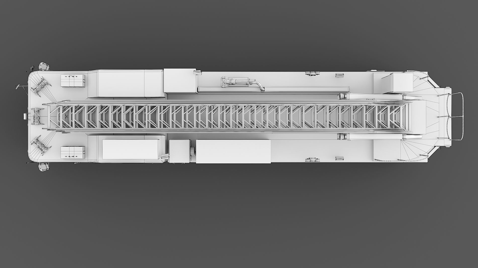 Fire Truck FDNY Ladder with Interior Low-poly 3D model_39