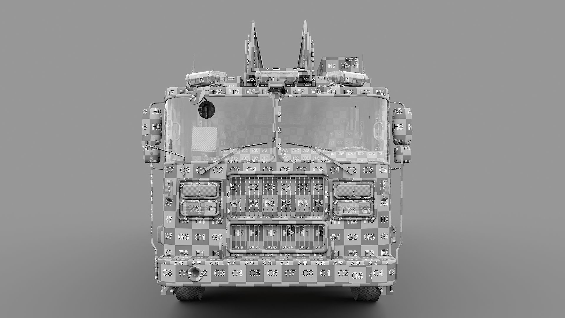 Fire Truck FDNY Ladder with Interior Low-poly 3D model_43