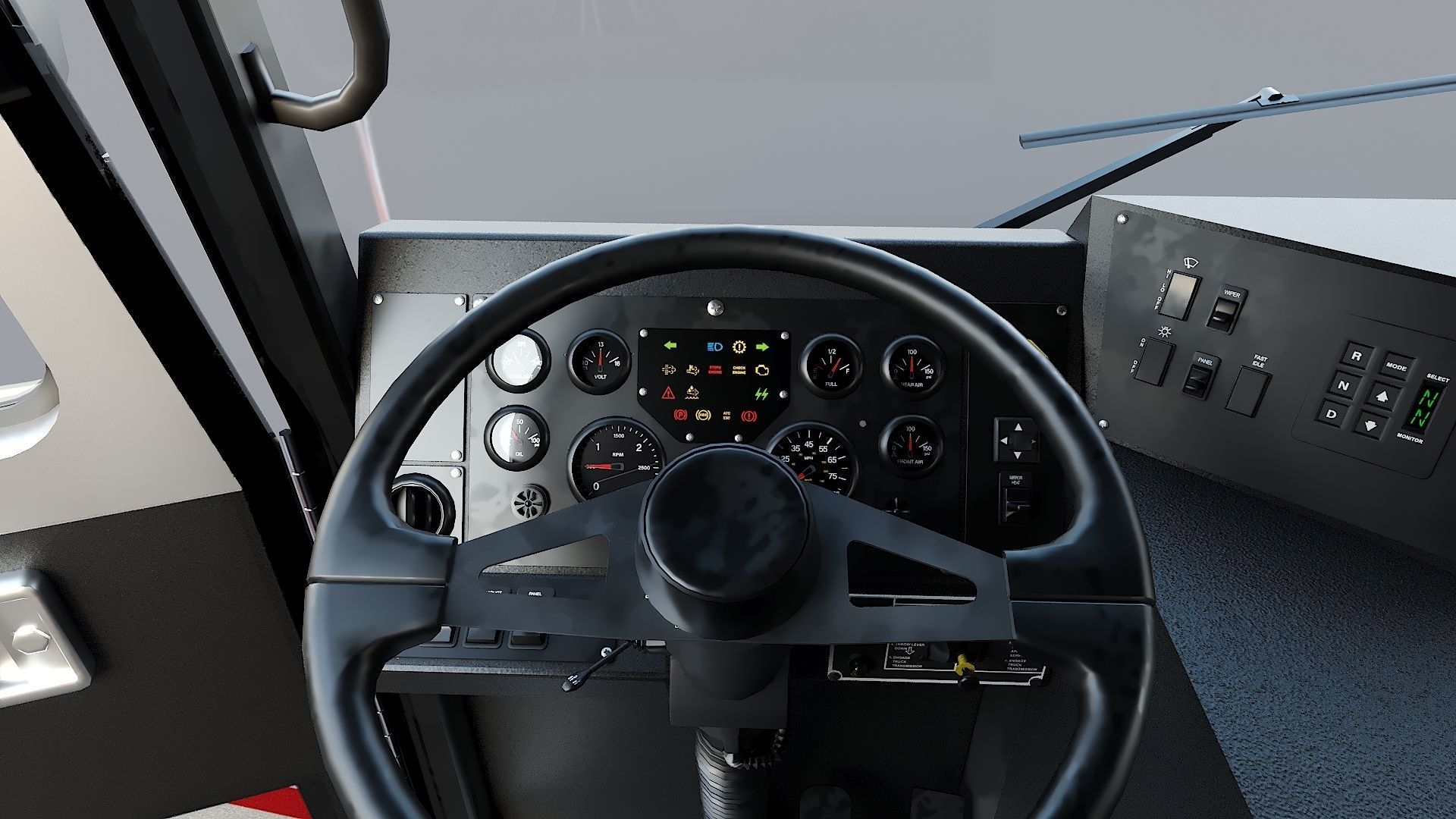 Fire Truck FDNY Ladder with Interior Low-poly 3D model_19